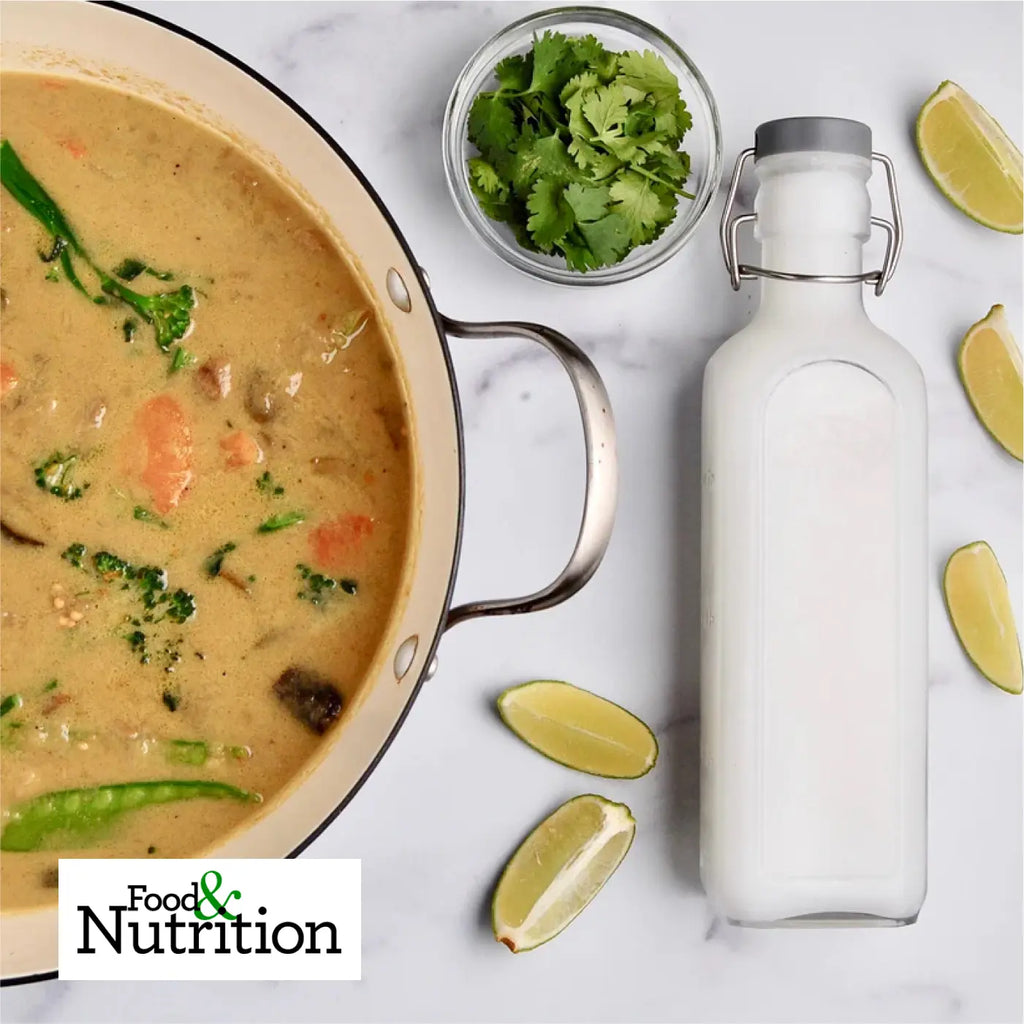 Thai curry with coconut milk made with the Nutramilk processor.