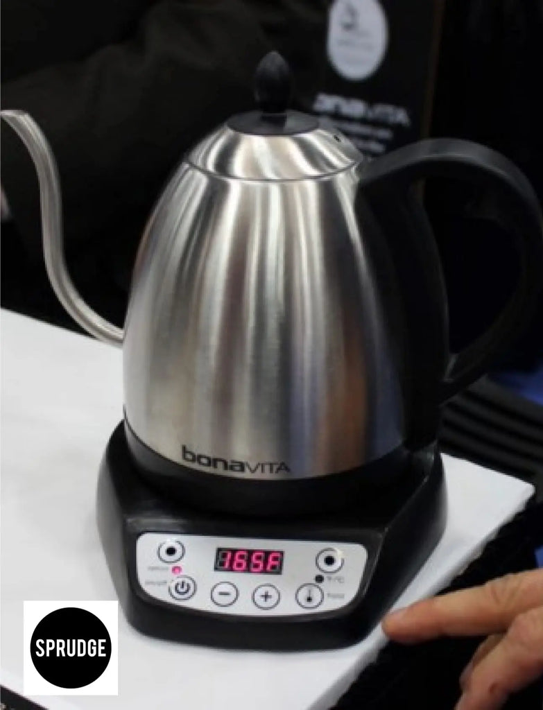 Sprudge review recommends Bonavita variable temperature kettle.