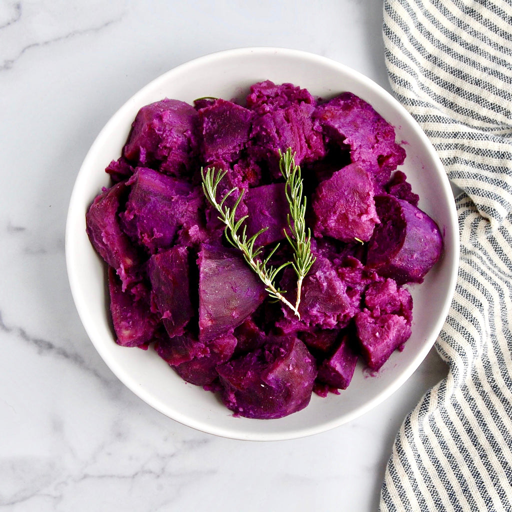 Steamed Purple Sweet Potatoes