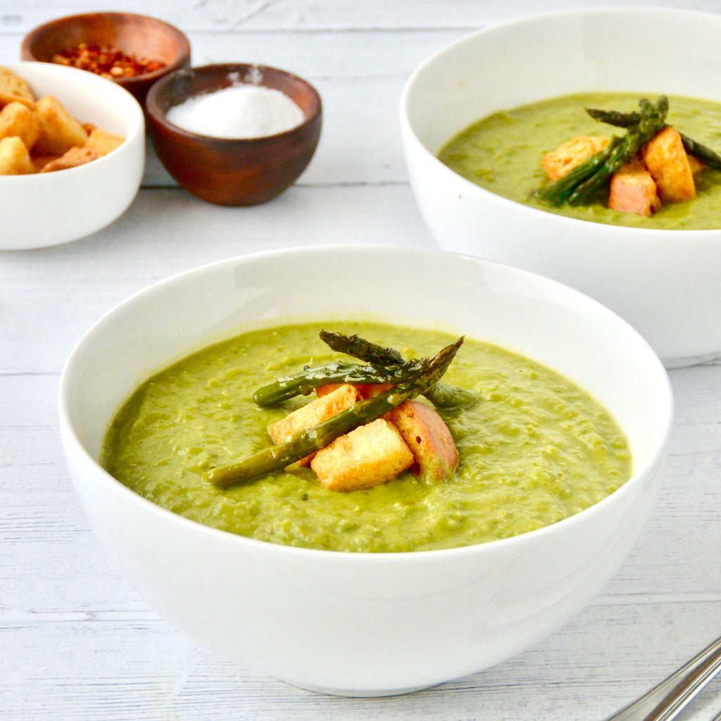 Creamy Asparagus and Pea Soup