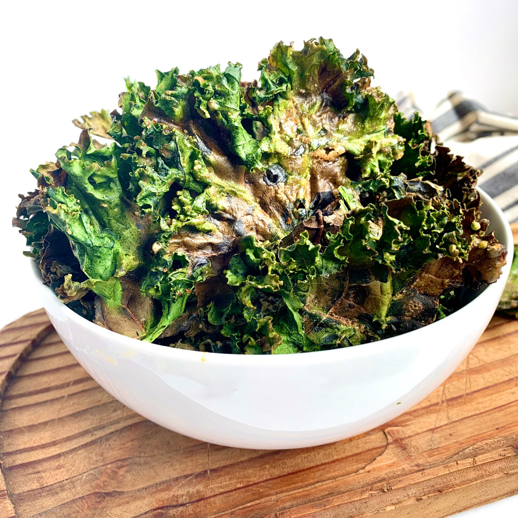 Spicy Almond Butter Kale Chips