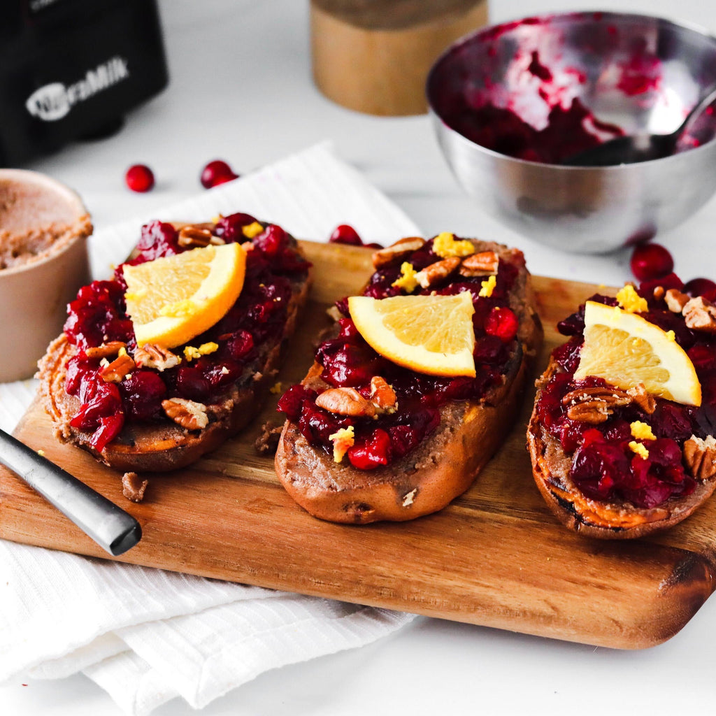 Sweet Potato Cranberry Toast with Maple Pecan Butter by Kayla Freitag