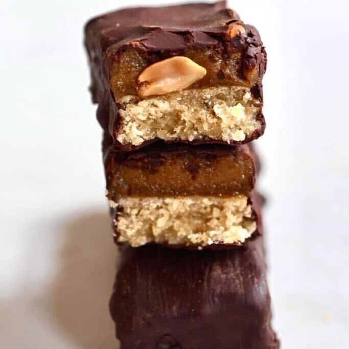 Healthier Homemade Snickers Bars (Vegan)