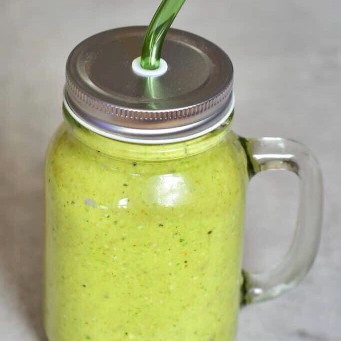 Delicious Tropical Healthy Green Smoothie by Alphafoodie