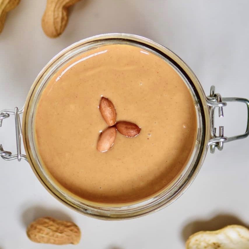 Simple Homemade Two-Ingredient Peanut Butter by Alphafoodie