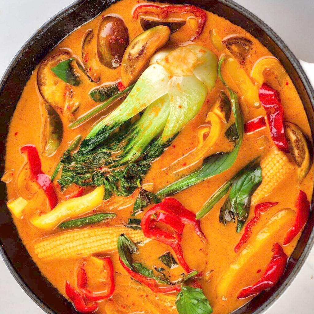 Easy Thai Red Curry (Vegetarian/Vegan Options) by Alphafoodie