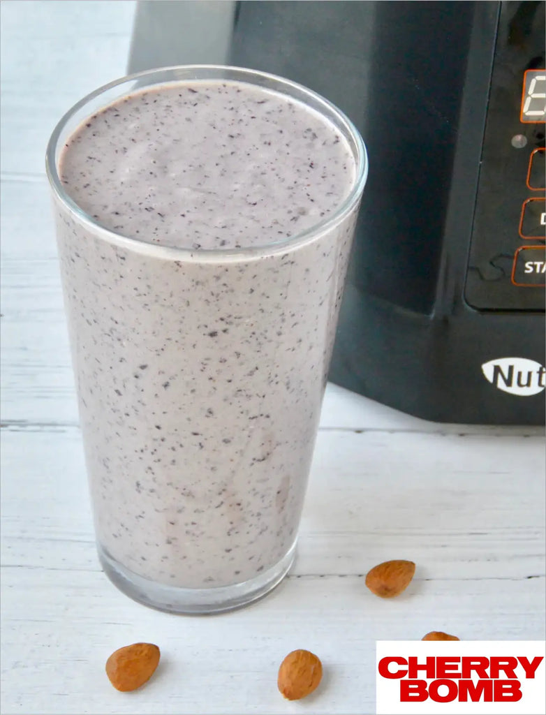 Smoothie in glass made with the Nutramilk.