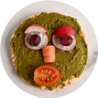 A face made from food.