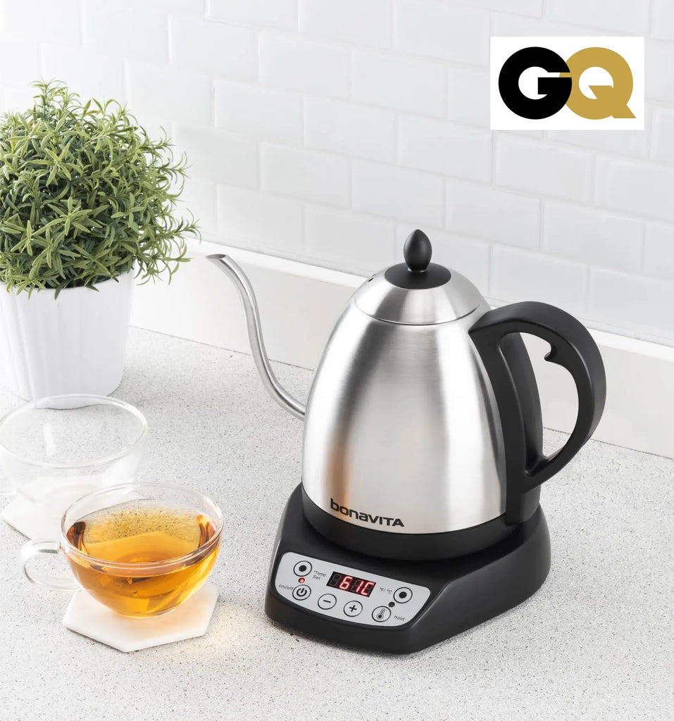 A Bonavita variable temperature kettle, as recommended by GQ magazine.