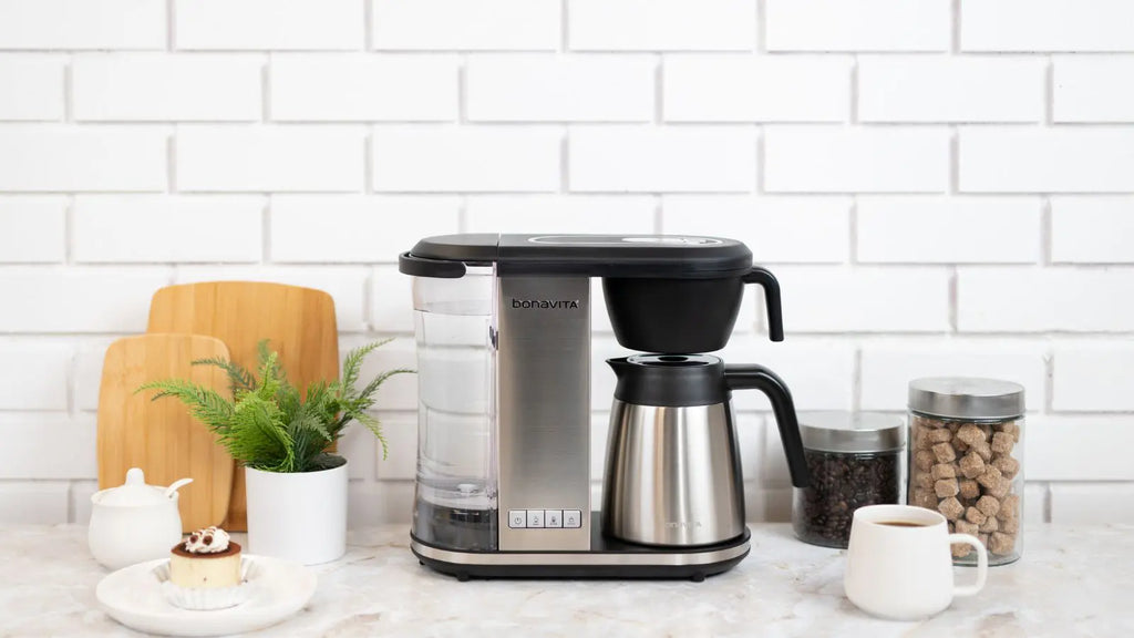Bonavita Enthusiast thermal coffee brewer on a kitchen counter.