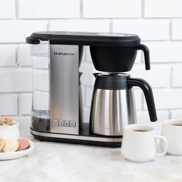 The Enthusiast thermal coffee brewer on a countertop.